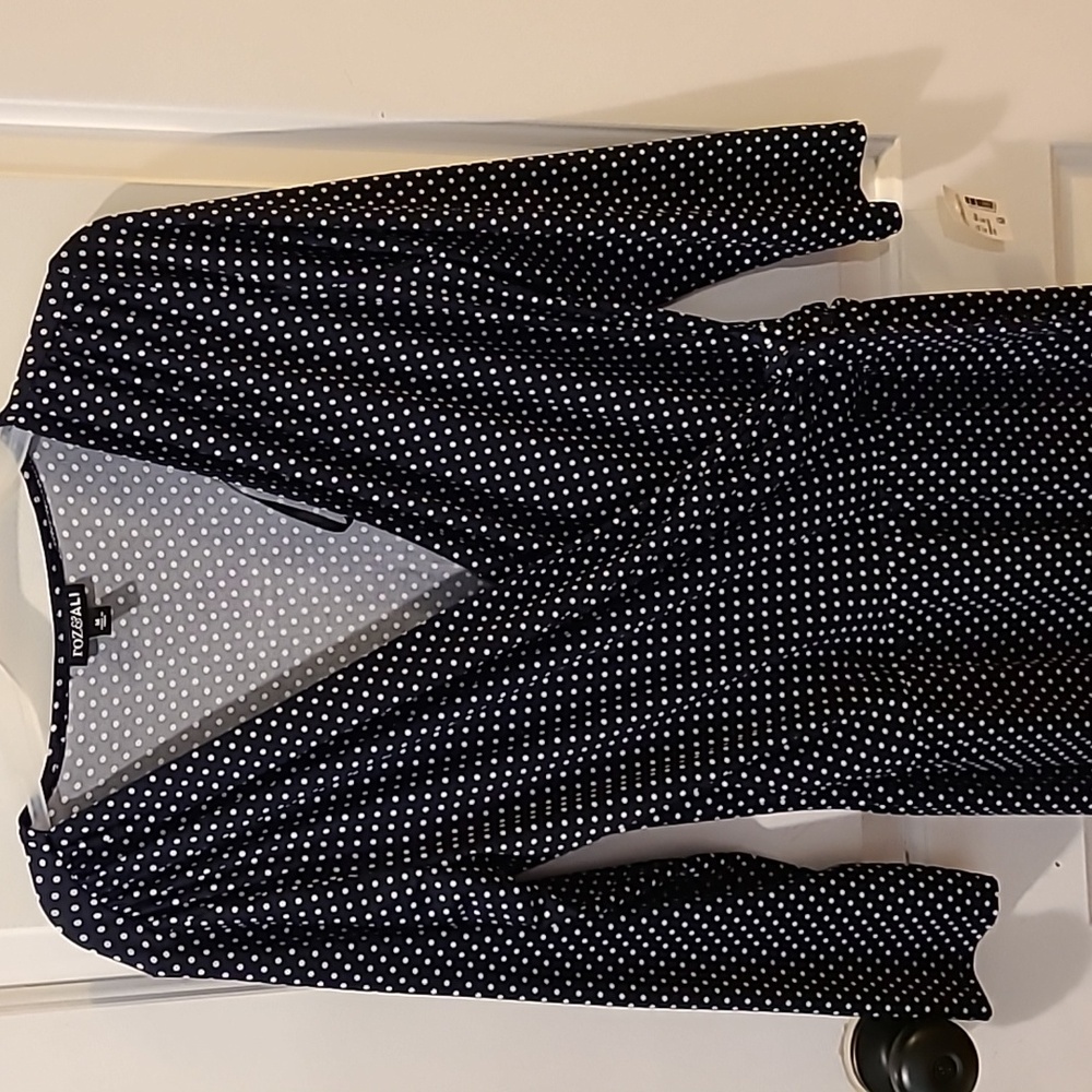 NWT Roz & Ali Black and White Polka Dot Jumpsuit